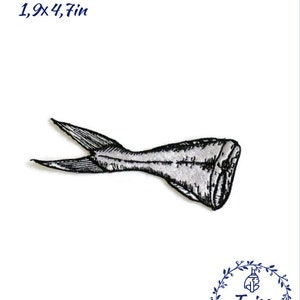 Fish tail embroidery iron on patch
