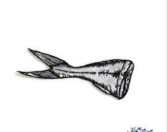 Fish tail embroidery iron on patch