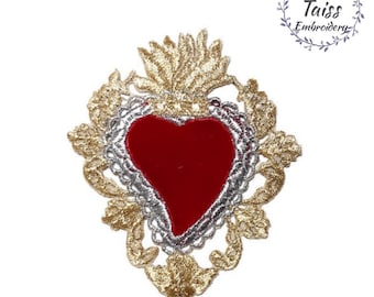 Milagros Sagrado corazón•parche gótico•parche bordado estético•parches grandes para planchar•parches para chaquetas•único•parche grunge