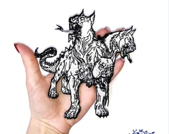 Demon Back Patch, goth patch, Patch bone, Large patch, Embroidered Patch, Skeleton, horror patch, punk patch • patch for jacket