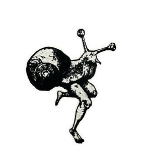 Snail with Human Legs Goth Large Iron-On Patch
