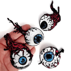 Eyeball embroidered Patches, horror, gothic fashion, witchy, eye patch, sew-on, punk patches, occult