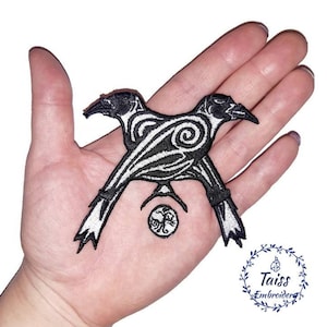 Celtic Ravens • Huginn & Muninn Odin&#39;s Ravens • Viking patch • goth patch