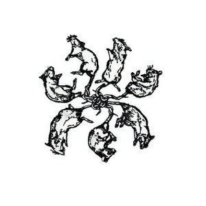 Rat King embroidery patch iron-on 6.2x6.2 in