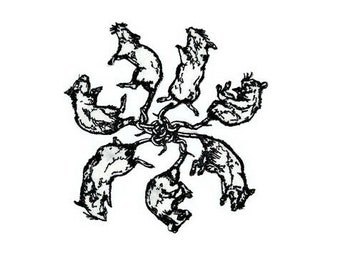 Rat King embroidery patch iron-on 6.2x6.2 in