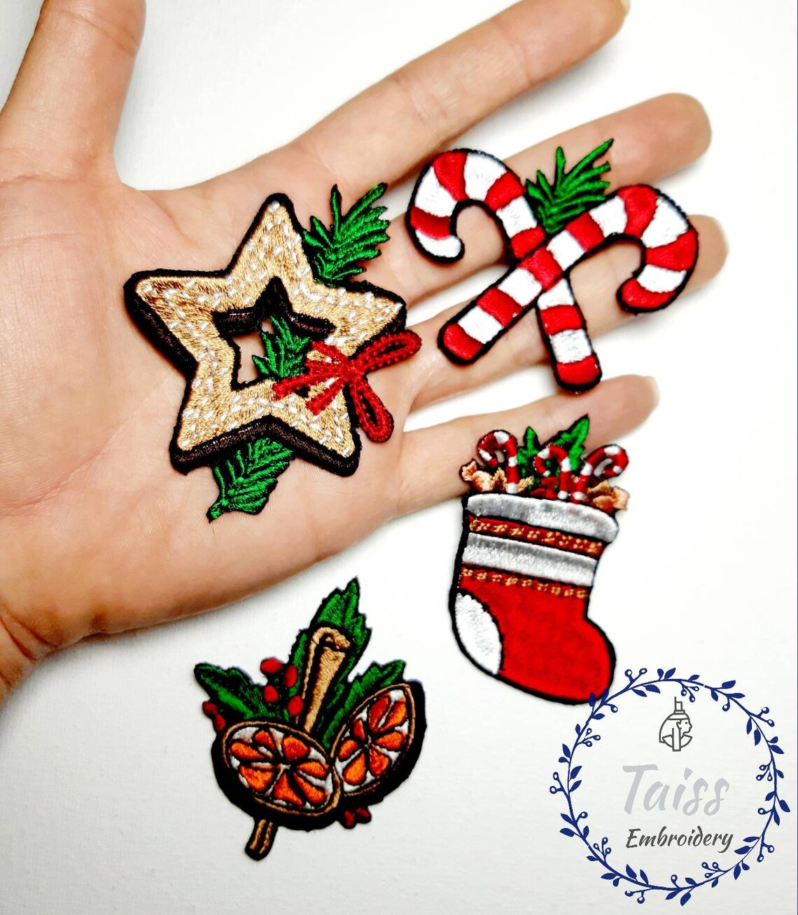 Christmas patches embroidered patch tree patch iron on Etsy
