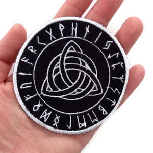 Viking patch, Norse Runes Crest Embroidered Iron-On Patch