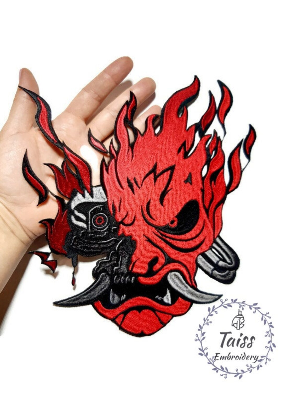 Cyber Patch Backpack Patch Samurai Oni Demon Patch Etsy