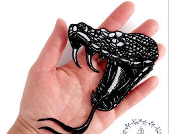 Duża naszywka Snake • Naszywka punkowa • Estetyczne węże gadów • Naszywka gotycka na kurtki