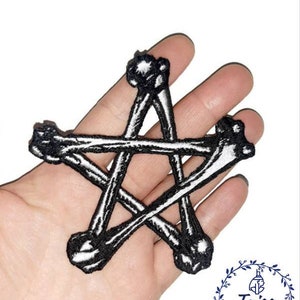 Remendo gótico•Pentagrama satânico•Remendo oculto•remendo de osso grande•punk•remendos pagãos•bruxa• remendo de ferro• Gótico• vodu