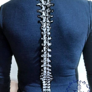Spine Back Patch•Large natural size•Patch bone•iron-on • Skeleton • horror patch • punk patch • goth patch • patch for jacket