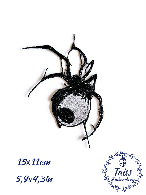 Spider patch, Eyeball embroidered Patches iron on