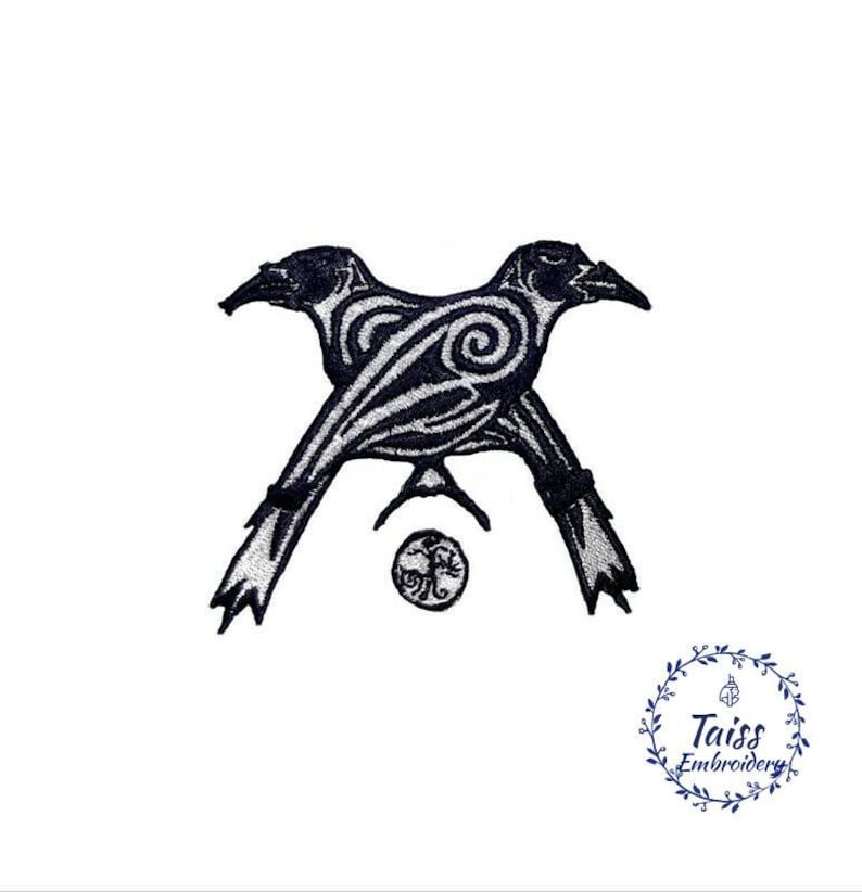 Huginn & Muninn Odin's Ravens• Viking Patch • Goth Patch • Embroidered ...