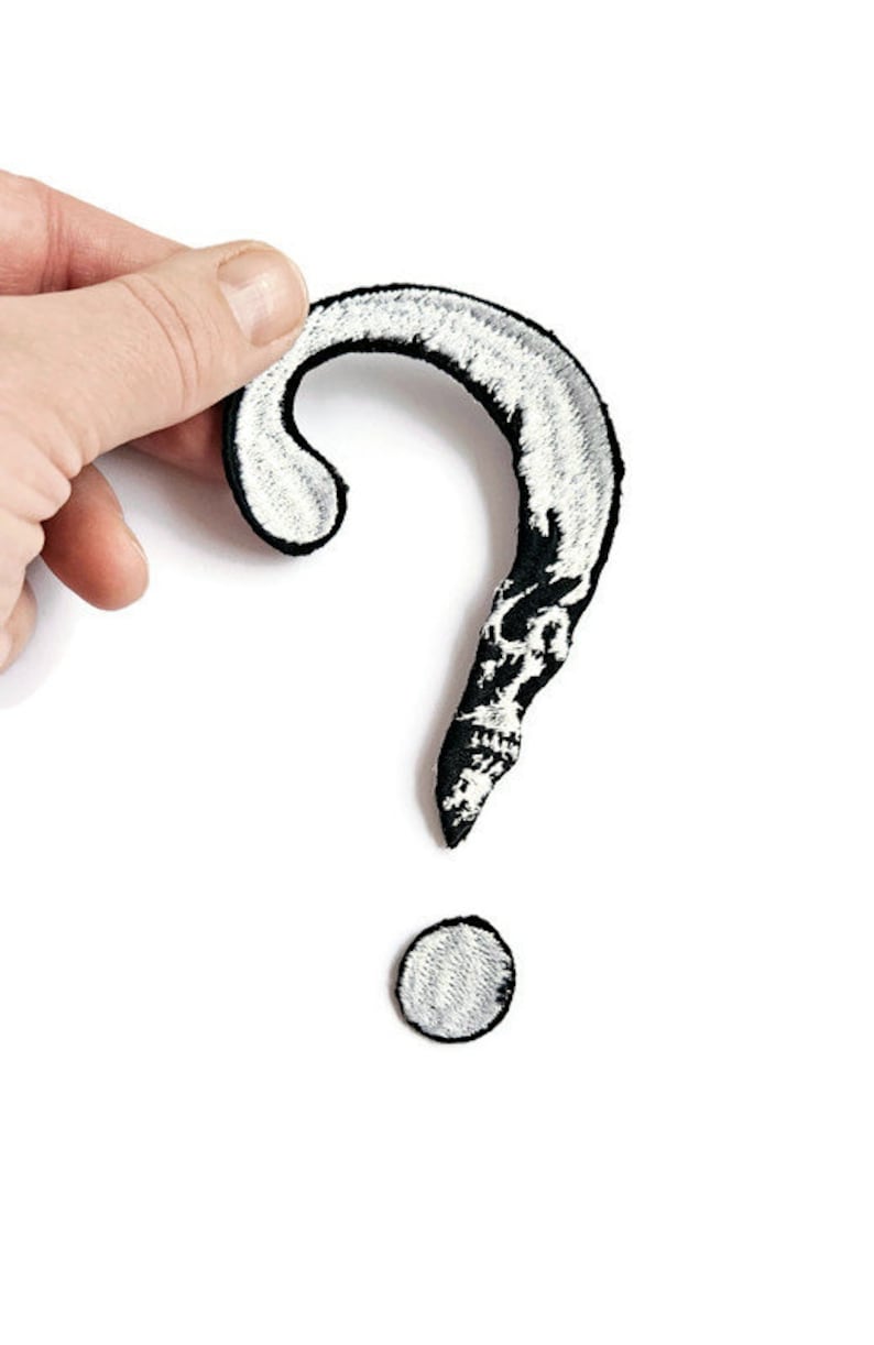 Scull Patch Question Mark Embroidery Iron on Goth Patch - Etsy