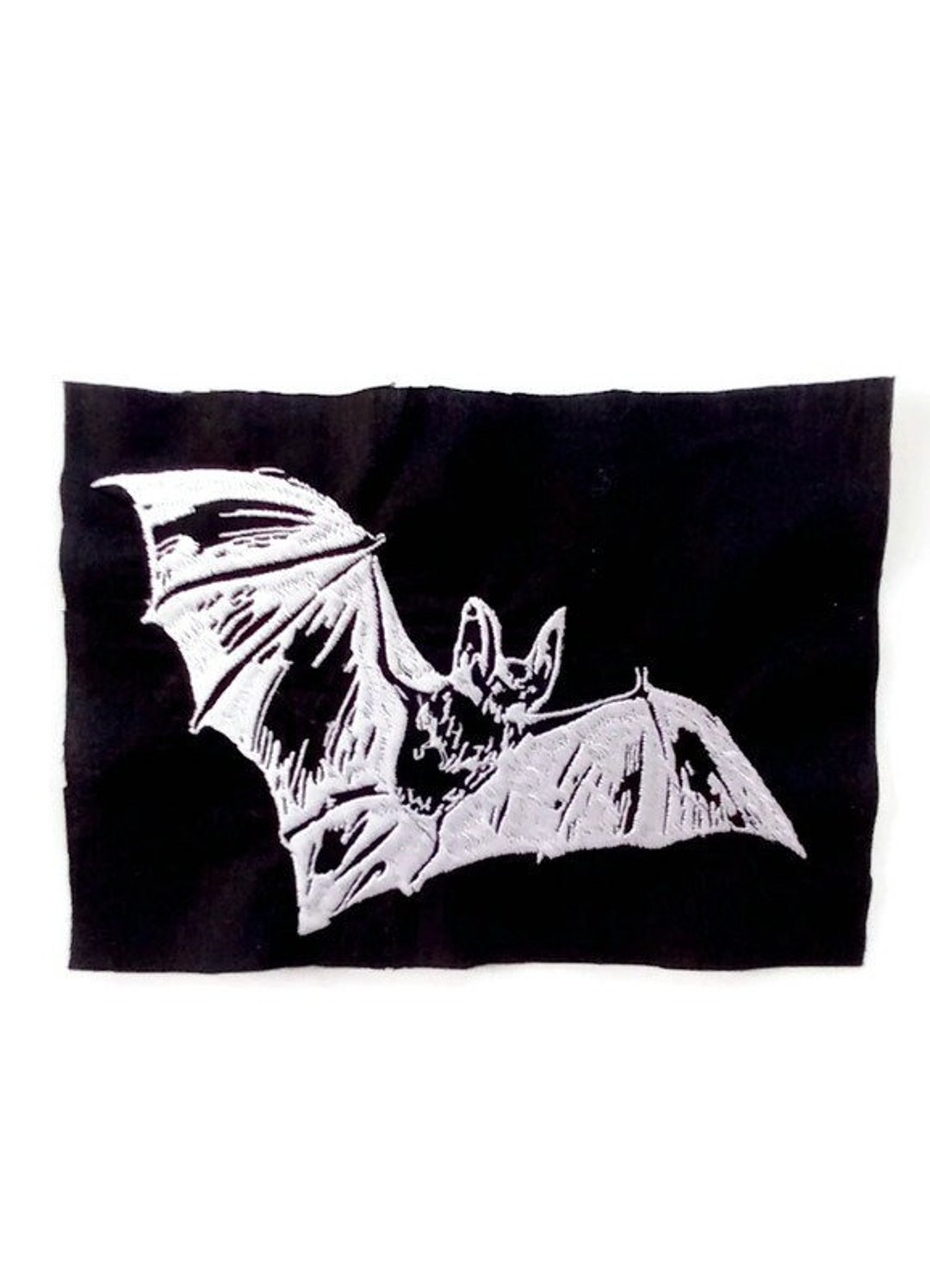 White Bat Embroidered Back Patch - Classic Gothic Punk Style for ...
