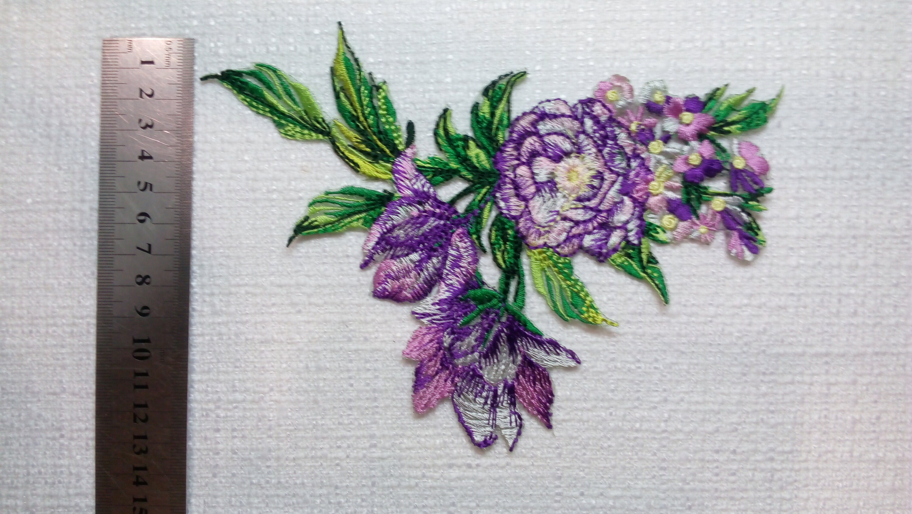 Flowers embroidery patch. Violet flower patch set of 2 p. Etsy