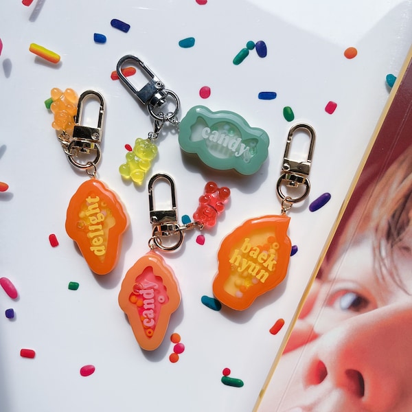 Baekhyun Candy Inspired Resin Keychain, Resin Shaker, EXO Resin Charm