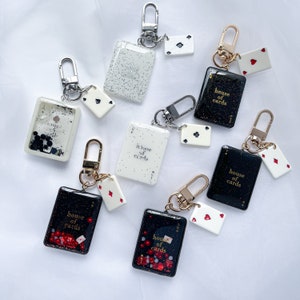 BTS Resin Keychain, BTS Resin Shaker, BTS Resin Charm, House of Cards, Poker Card Keychain, Poker-Themed Charm