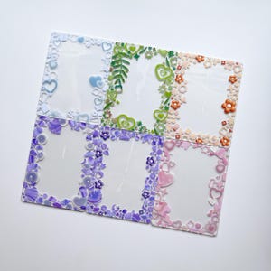 Portatarjetas fotográficos con diseño floral arcoíris y estilo Y2K, expositor de tarjetas.