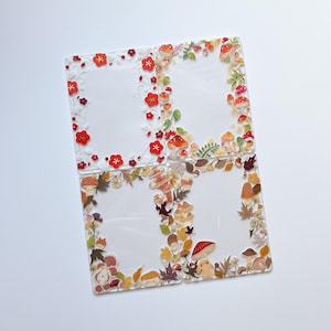Fall and Autumn Inspired decorated toploaders, premade toploaders, kpop deco - Mushroom, Maple Leaf, Forest, Nature Themed, Cottagecore