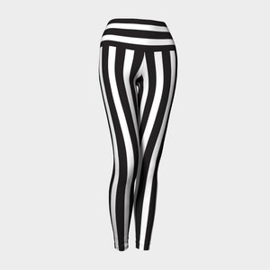 schwarz weiß gestreifte Leggings, Beetlejuice, Halloween, Yoga Leggings, Festival Outfit, gestreifte Hose, Schiri Outfit