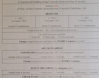 BLS CPR Summary Sheet