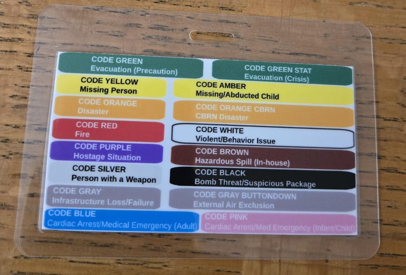 Insigne de codes d'urgence à code couleur - personnalisable, plastifié image 2