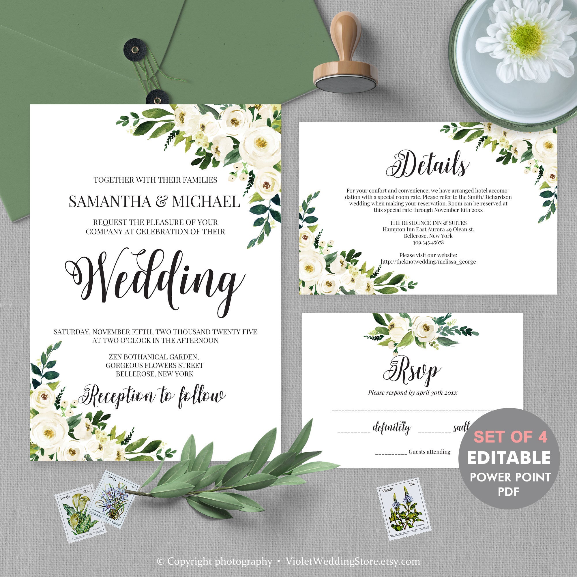 Template Ppt Wedding  Invitation Contoh Gambar  Template