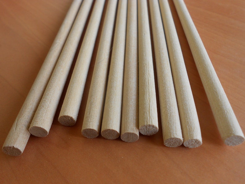 Smooth round sticks wooden rods for handwork handmade dowel Etsy