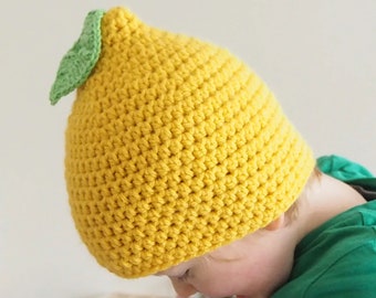 Crochet Lemon Hat Pattern: Chunky Kid's Hat (PDF Download)