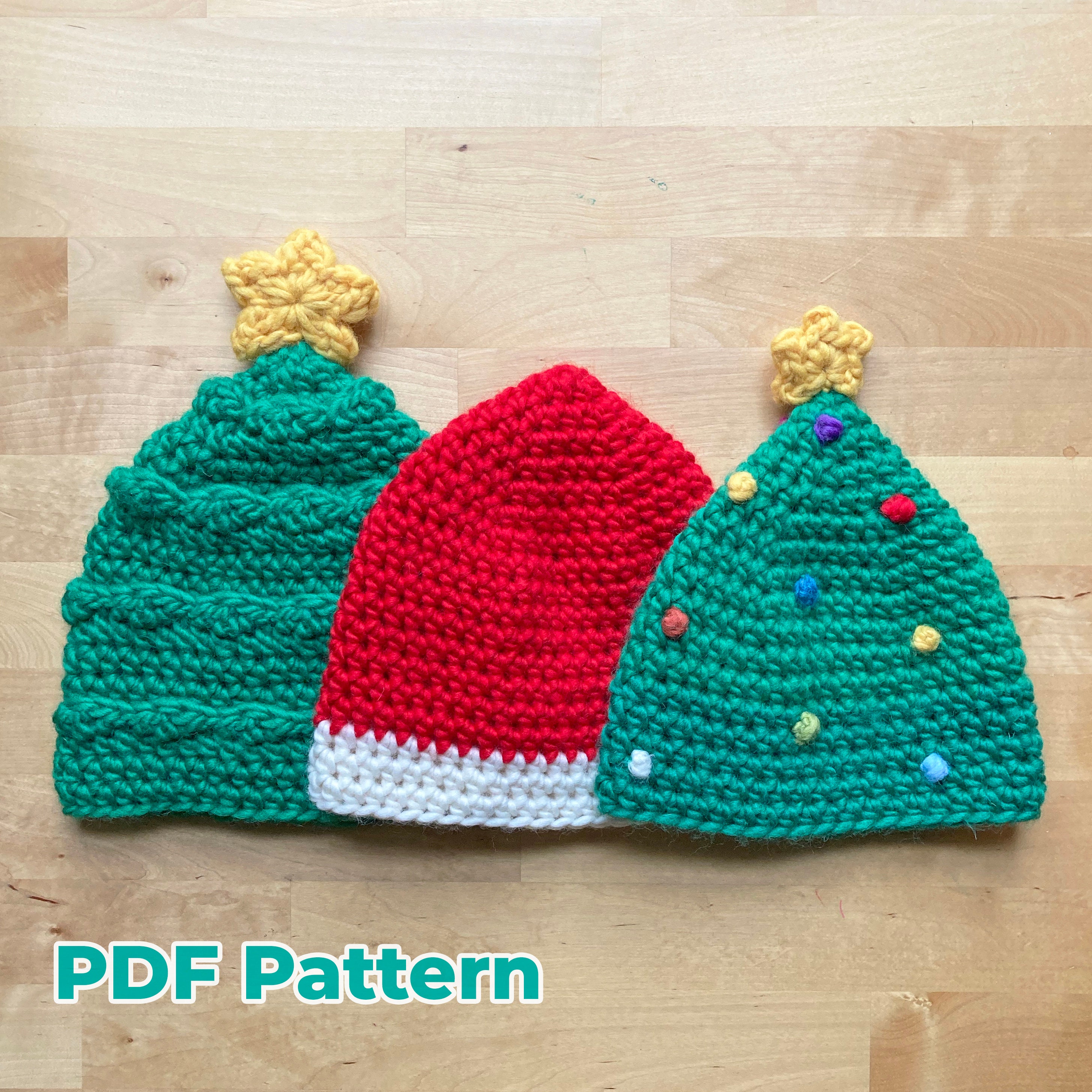 14 Christmas Tree Hat Crochet Patterns for Festive Holiday Makes 6 Kids Crochet Santa & Christmas Tree Hat