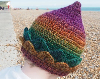 Crochet Pixie Hat Pattern: Crocodile Stitch Kids Hat (PDF Download)