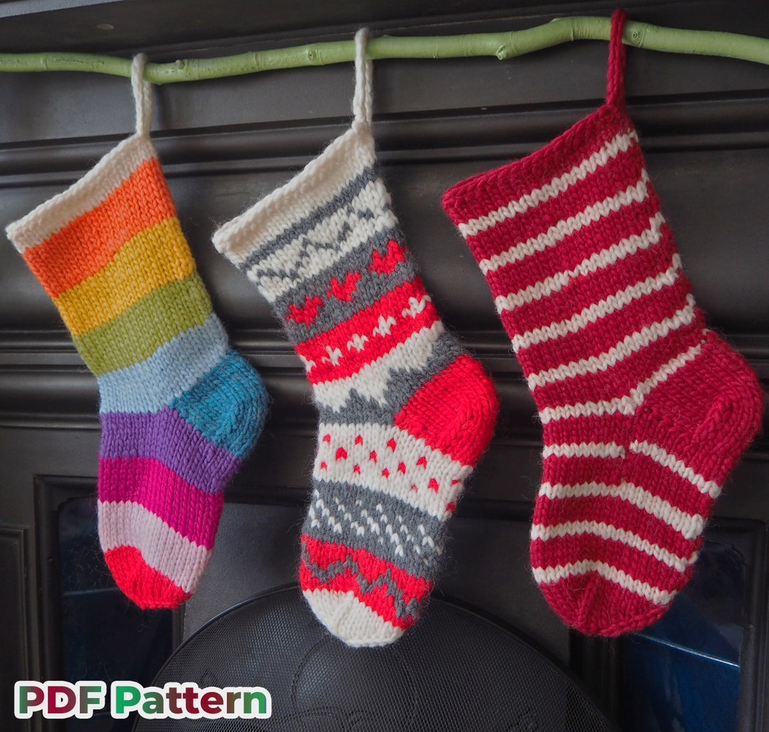Christmas Stocking Pattern, Pdf Download, Knitting Pattern, Fair Isle ...