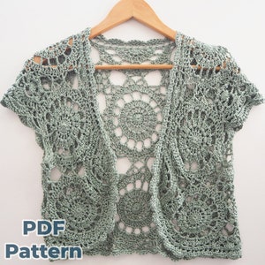 Crochet Pattern - Lace Bolero, Lace Shrug, Crochet Shrug, Wedding Shrug, Bridal, Short Sleeve Bolero, Downloadable Pattern, Instant download