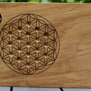 Flower of life solitaire game engraved on customizable wood image 6