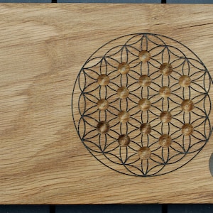 Flower of life solitaire game engraved on customizable wood image 3