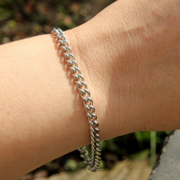 Bracelet gourmette acier inoxydable