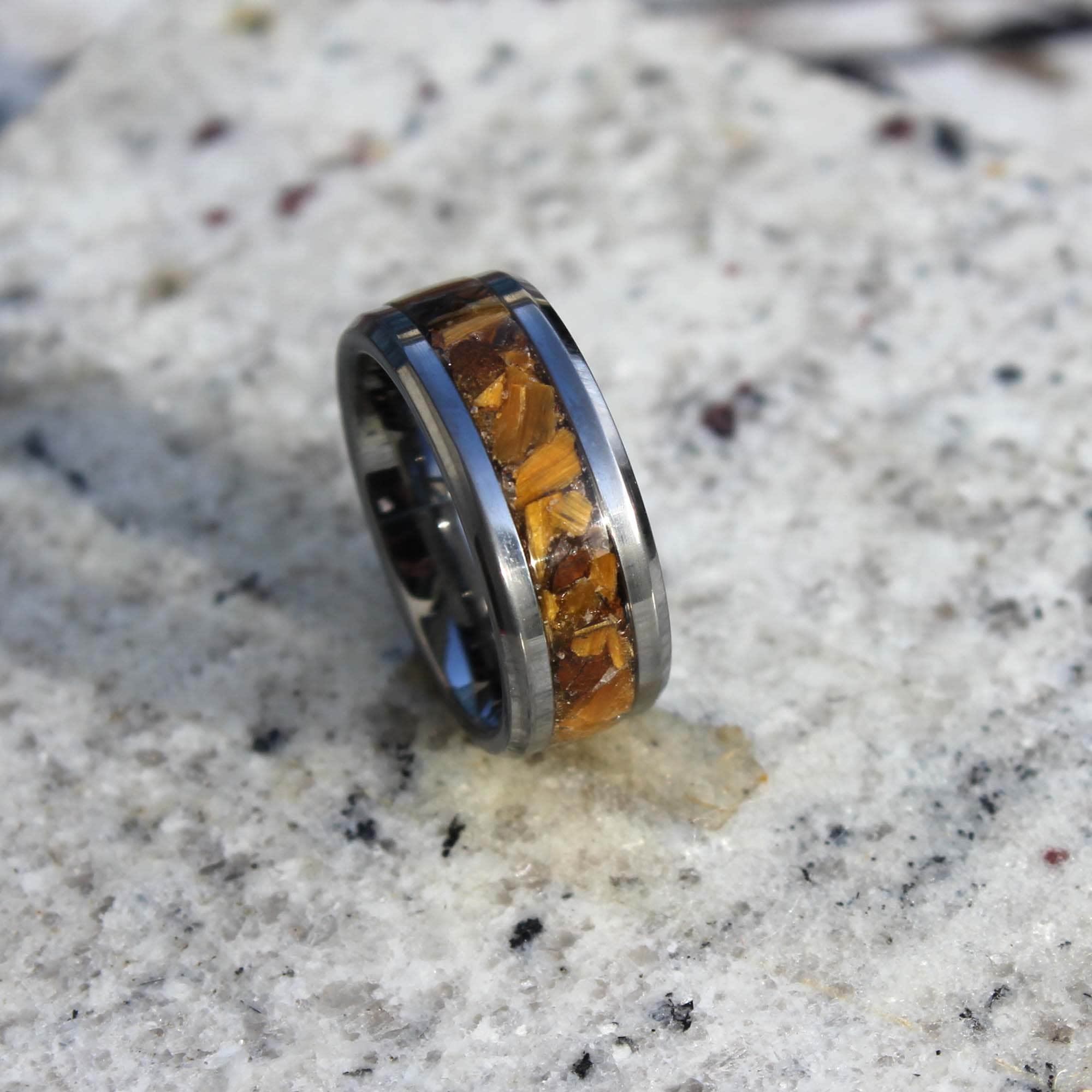 Bague En Or 18 Carats Avec Quartz œil De Tigre - 8,02 G, Taille 49, Occasion