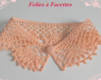 Col dentelle  au crochet, col claudine crochet, col dentelle amovible, col romantique au crochet, accessoire femme