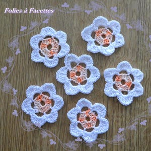 Mélange d'appliques de fleurs au crochet, appliques de fleurs au crochet faites main, décorations vêtement, scrapbooking  carterie