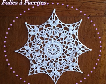 Napperon au crochet, dessous de verre, étoile blanche au crochet, attrape-rêves, décoration