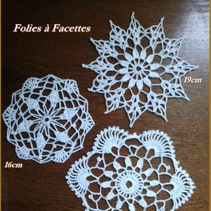 White cotton crochet doilies, doily for dream catcher, decoration 16/20 Centimetres