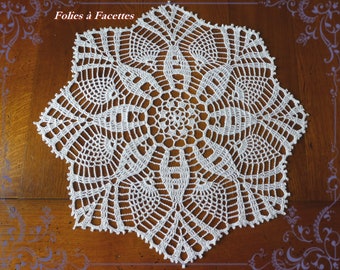 white crochet doily diameter 46cm for decoration, octagonal crochet doily, dream catcher crochet table center