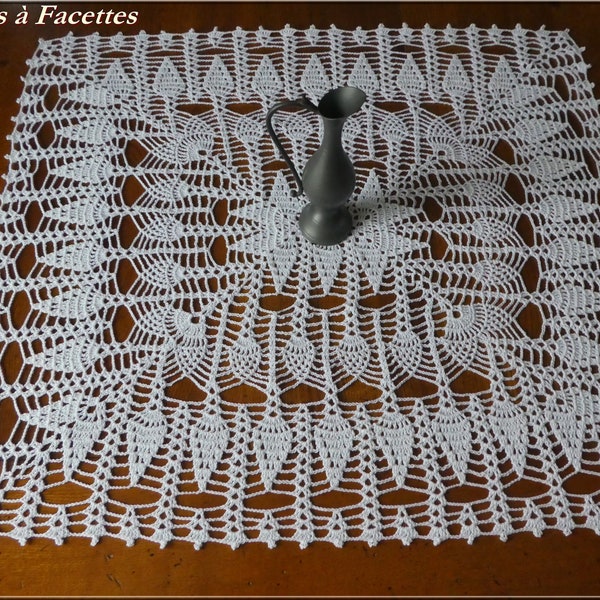 napperon au crochet rectangulaire centre de table au crochet en coton blanc nappe au crochet décoration d'intérieur