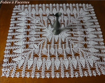 napperon au crochet rectangulaire centre de table au crochet en coton blanc nappe au crochet décoration d'intérieur