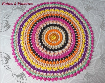 napperon mandala au crochet napperon au crochet napperon  mandala  bohème au crochet,   décoration de fête, attrape-reves