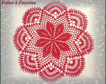 Red crochet doily, red crochet table centerpiece, crochet Christmas doily, dream catchers, Christmas decoration