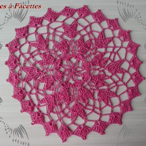 Napperon rond, dessous de verre, napperon au crochet, attrape-rêves, décoration fushia