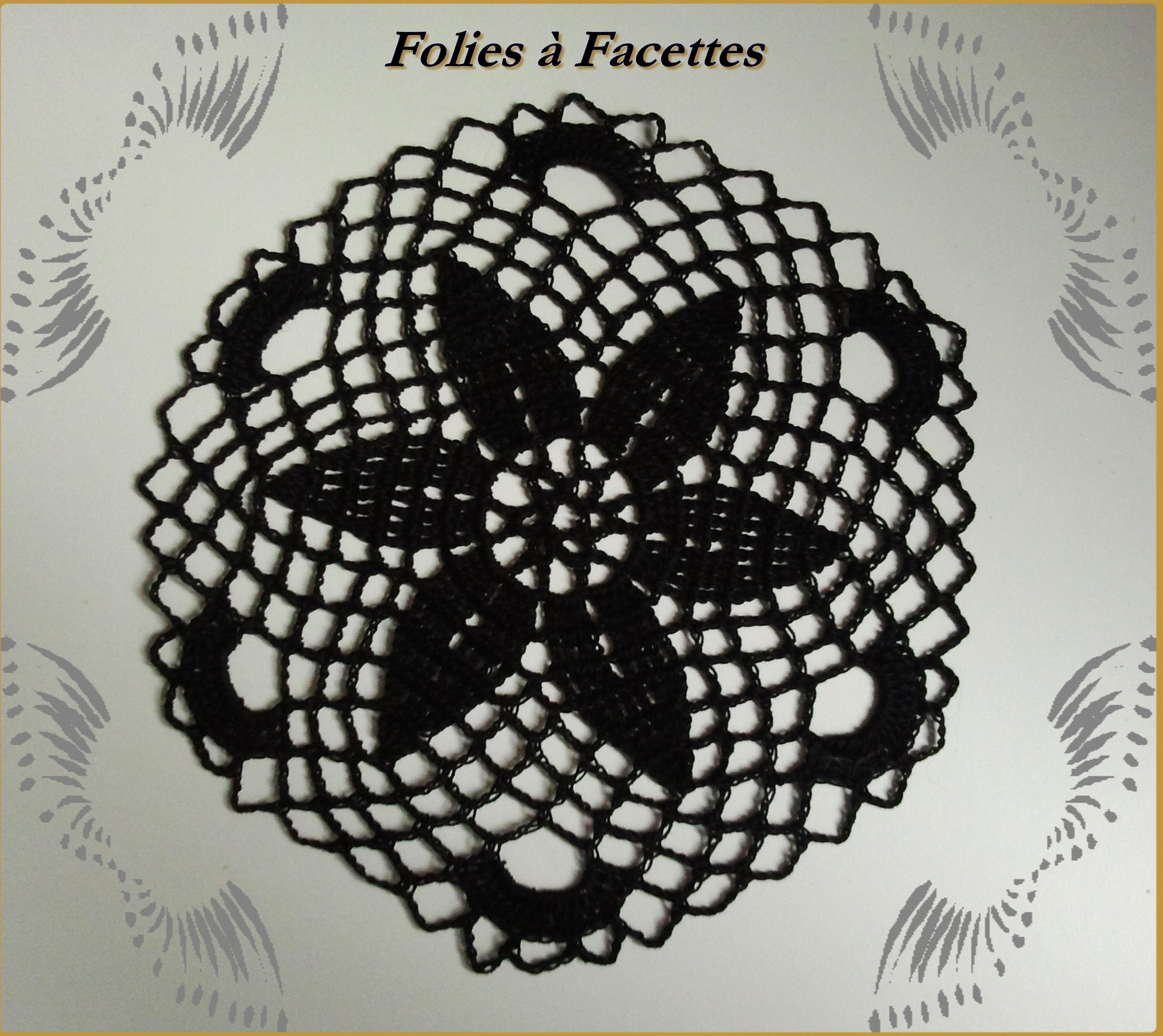 Napperon Noir Au Crochet, Napperon Rond Dentelle Noire, Napperon, Attrape-Reves, Décoration
