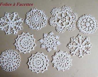 Fine crochet doilies per 10, set of 10 crochet doilies, doily for dream catchers, decoration